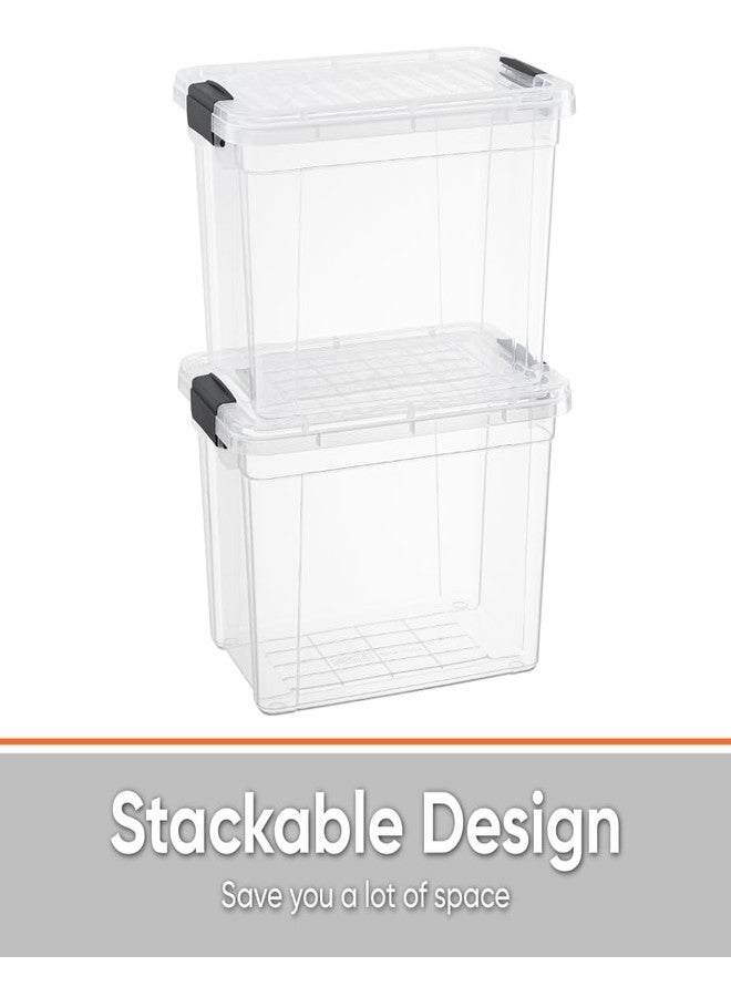 Superio Clear Storage Bins with Lids, Stackable Deep Storage Boxes with Latches and Handles, Extra Small, 4 Pack, Deep Containers for Home, Garage, and Kitchen - Image 5