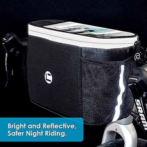 WOTOW Bike Handlebar Insulated Bag, Bike Front Phone Bag Cooler Storage Pouch With TPU Touch Screen Insulation Bicycle Frame Bag Strap On Cycling Accessories for Outdoor Hiking Travel Assistants - Image 5