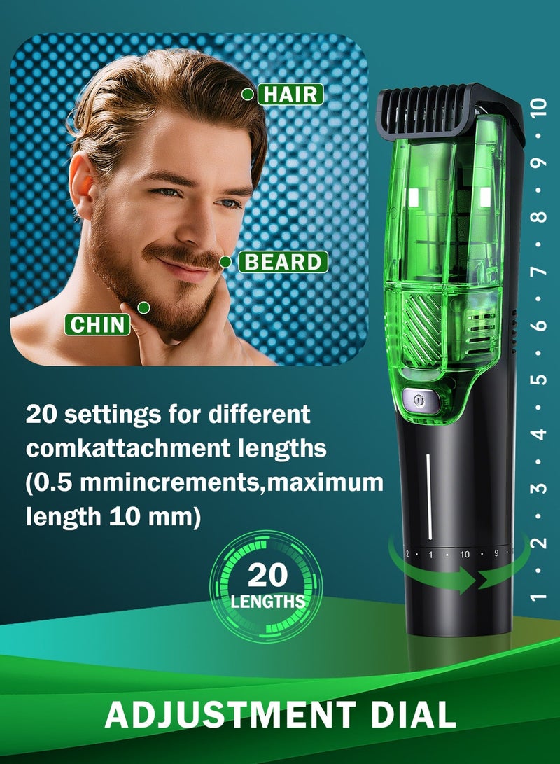 SMARTX Vacuum Trimmer for Men, 20-Length Precision, Dual Motor, IPX6 Waterproof, Digital Display, Cordless Grooming Kit, Electric Shaver Groomer,Groin&Body Grooming, Rechargeable Waterproof Hair Clipper and Wet and Dry Shaver - Image 3