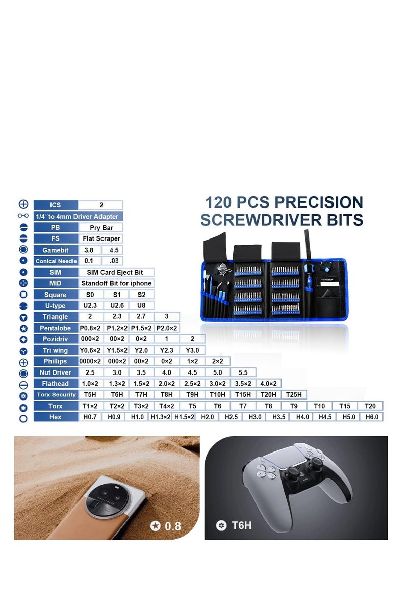 فلوشرينيك مجموعات مسمار الدقة ، 142 في 1 مجموعة أدوات إصلاح الكمبيوتر المهنية ، مجموعة مسمار الدقة مع مجموعة أدوات إصلاح المغناطيسية 120 بت لـ iPhone ، MacBook ، الكمبيوتر ، الكمبيوتر المحمول ، الكمبيوتر الشخصي ، الكمبيوتر اللوحي ، PS4 ، وحدة تحكم الألعاب ، وغيرها - Image 3