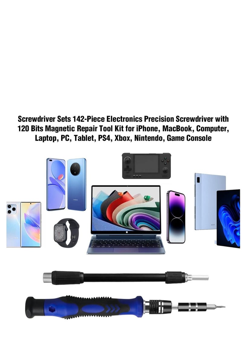 فلوشرينيك مجموعات مسمار الدقة ، 142 في 1 مجموعة أدوات إصلاح الكمبيوتر المهنية ، مجموعة مسمار الدقة مع مجموعة أدوات إصلاح المغناطيسية 120 بت لـ iPhone ، MacBook ، الكمبيوتر ، الكمبيوتر المحمول ، الكمبيوتر الشخصي ، الكمبيوتر اللوحي ، PS4 ، وحدة تحكم الألعاب ، وغيرها - Image 5