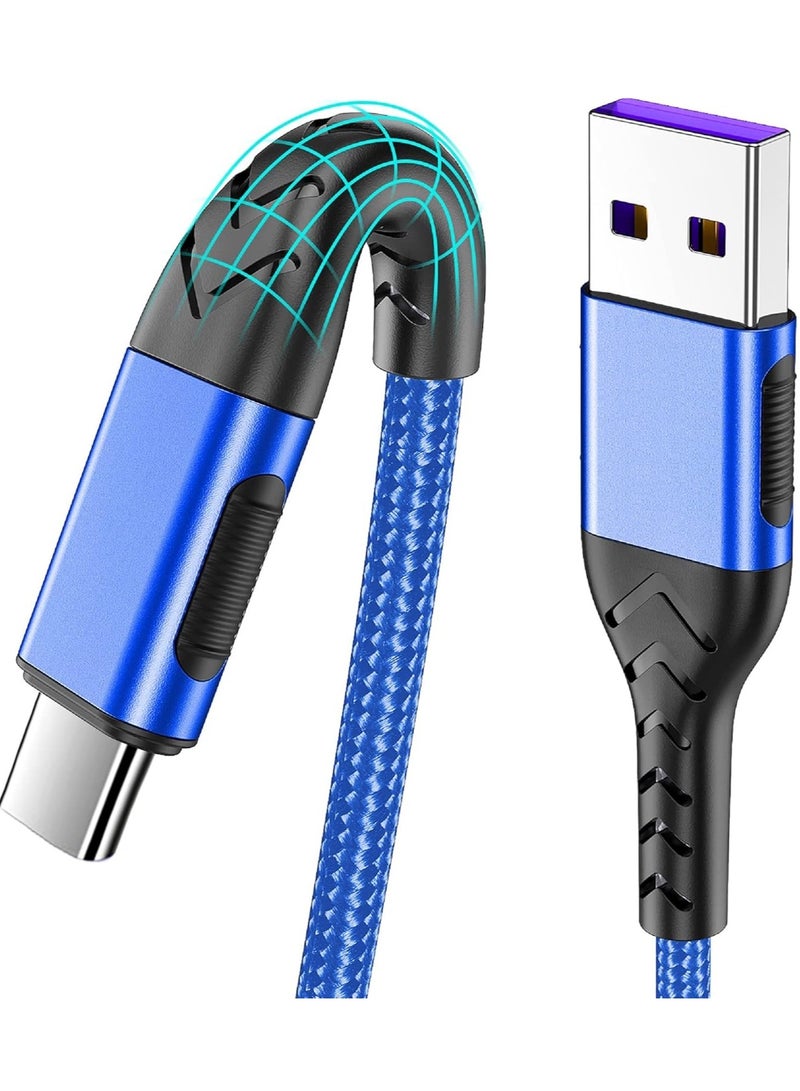 General USB C Charger Cable, Upgarded 2Pack 10ft Fast Charging 10 Feet USB Type C Charging Cord Cable, 10 Foot Type C Charger Braided USB Cable Compatible with iPhone 15/Pro/Plust/Max-Blue  - Image 1