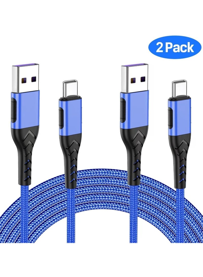 General USB C Charger Cable, Upgarded 2Pack 10ft Fast Charging 10 Feet USB Type C Charging Cord Cable, 10 Foot Type C Charger Braided USB Cable Compatible with iPhone 15/Pro/Plust/Max-Blue  - Image 2
