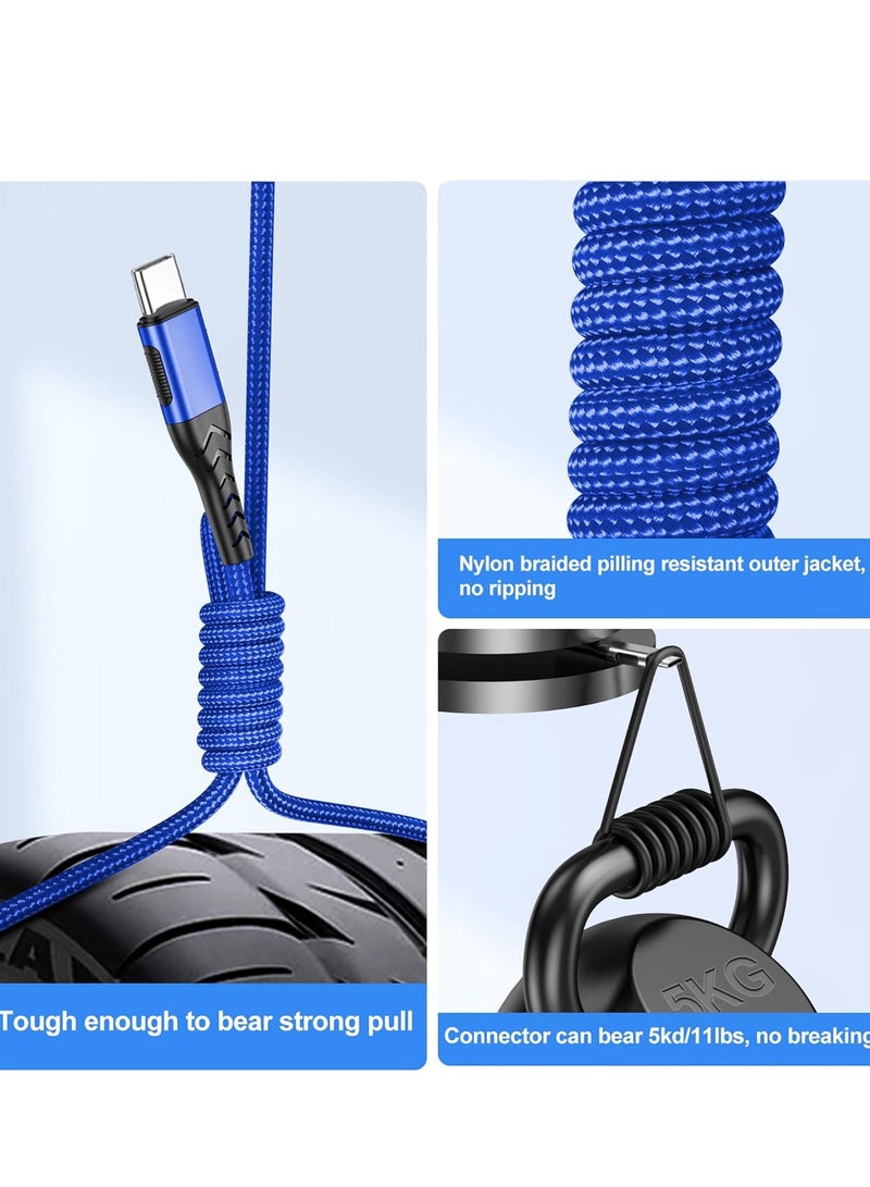 General USB C Charger Cable, Upgarded 2Pack 10ft Fast Charging 10 Feet USB Type C Charging Cord Cable, 10 Foot Type C Charger Braided USB Cable Compatible with iPhone 15/Pro/Plust/Max-Blue  - Image 3