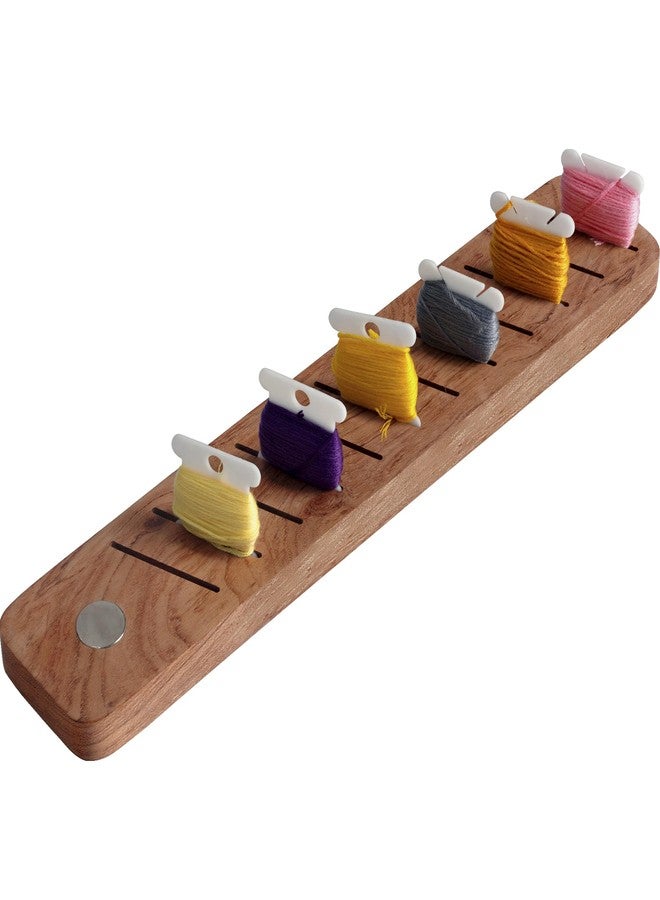 Savina Hardwood Bobbin Rack Organizer, 12-Slot Magnetic Spool Holder for Embroidery Floss, Sewing Thread Boards, Cross Stitch Storage (Wooden Thread Organizer ONLY) - Image 1