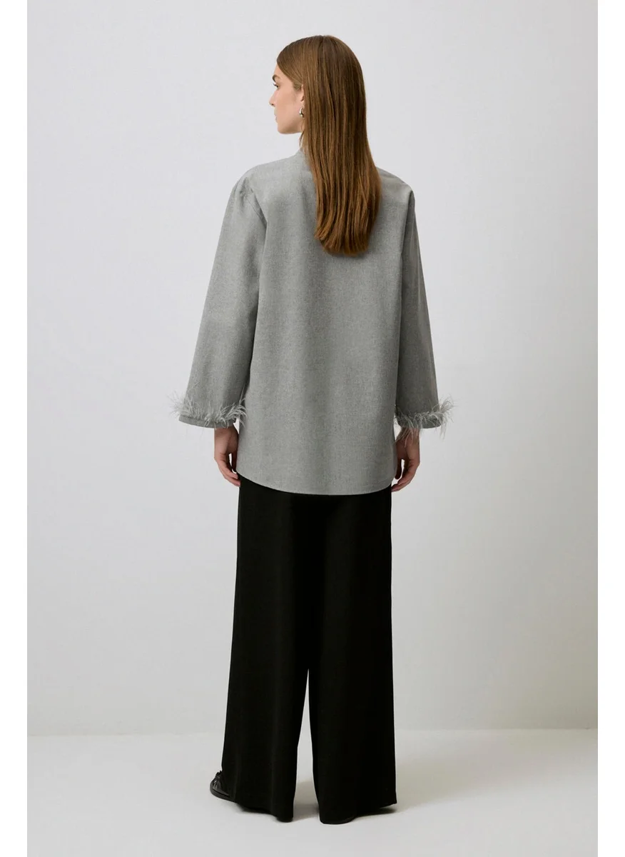 تاتشي Feather Detailed Melange Tunic