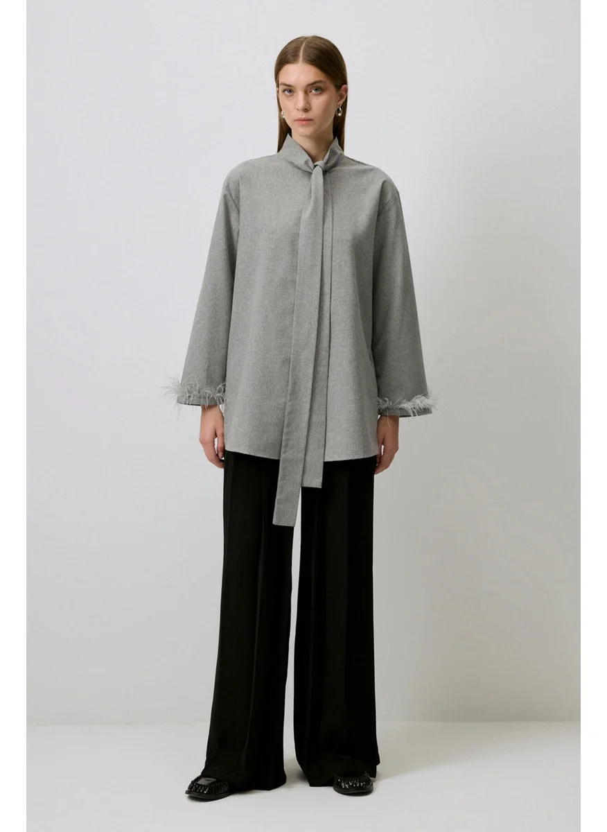 تاتشي Feather Detailed Melange Tunic