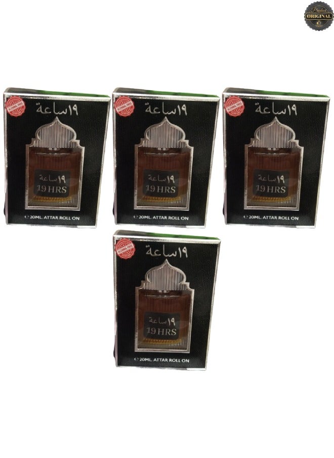 Attar 4 Pieces 19 Hrs Attar Roll 20ML  - Image 1