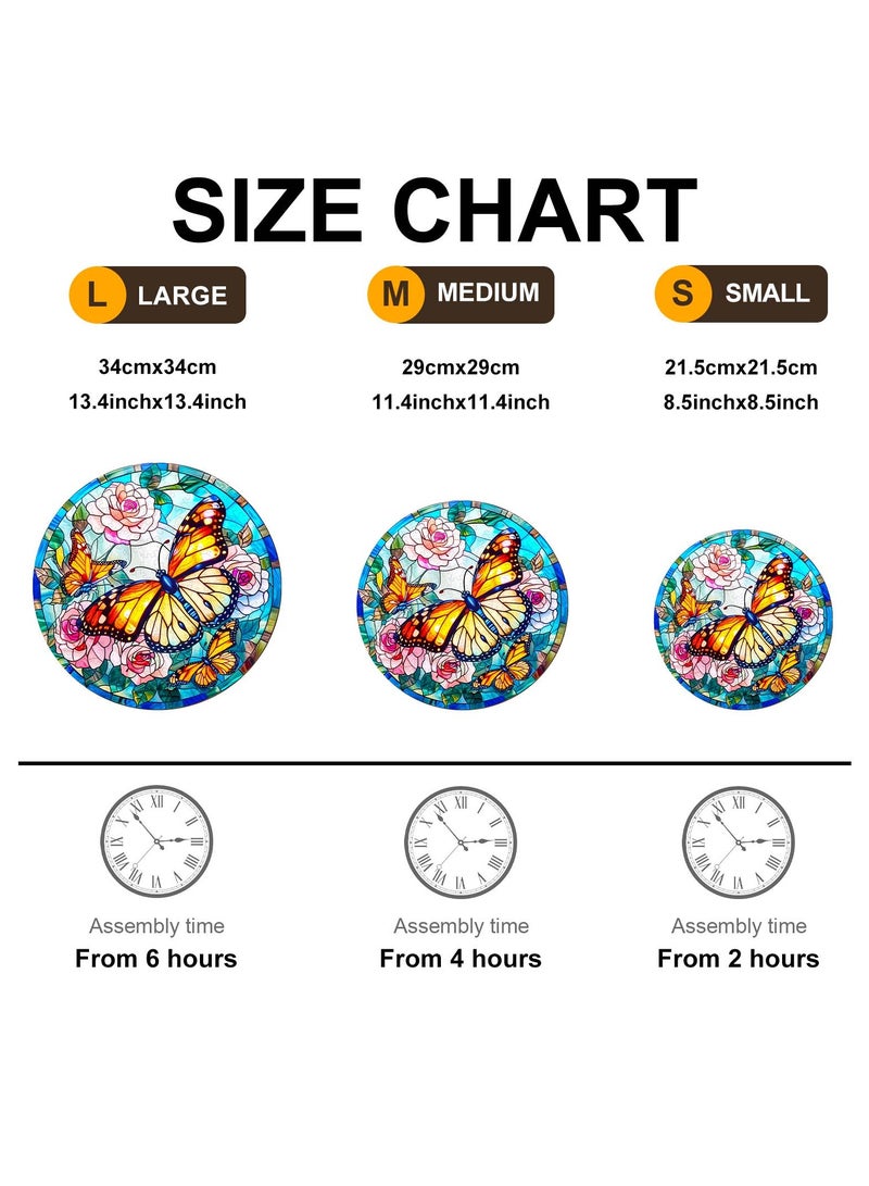 جالادون 200 قطعة من أحجيات الصور المقطوعة للكبار والصغار والمراهقين، أحجيات خشبية، ألعاب تعليمية لتخفيف التوتر، هدايا رمضانية فريدة، ديكورات منزلية على الطراز الطبيعي، نمط الفراشة في الزهور - Image 3