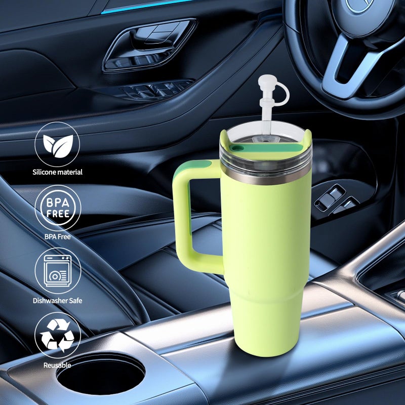 HOMDSG Silicone Spill Stopper Set of 3, Compatible with Stanley Cup 40oz/ 30oz, Tumbler Accessories, Including 2 Straw Cover Cap, 2 Square Spill Stopper and 2 Round Leak Stopper - Image 5