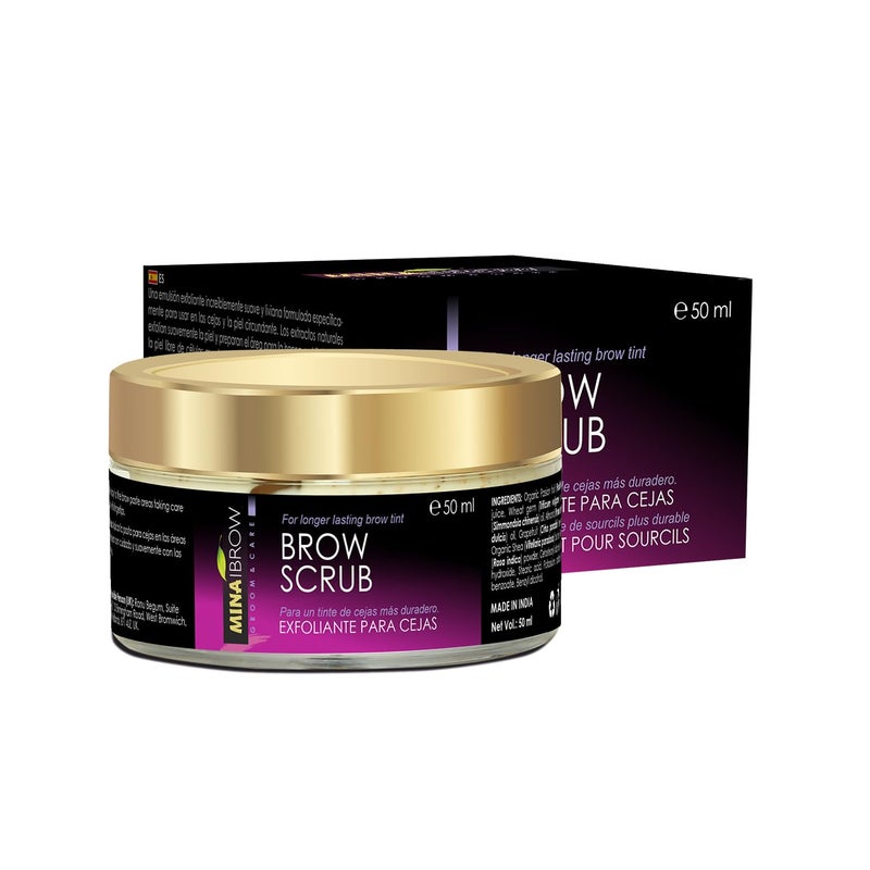 MINA Brow Scrub  For LongLasting Henna Or Tint  Natural Extracts Gently Exfoliate The Skin  Prepare The Area For Henna Or Tint 50ml  Organic Brow Scrubber for Tinting Process