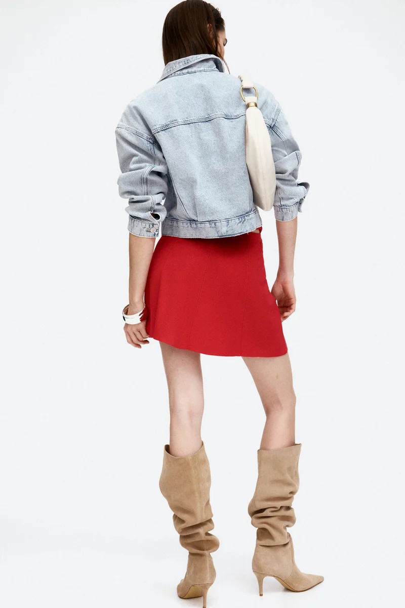 اتش اند ام Flared fine-knit skirt