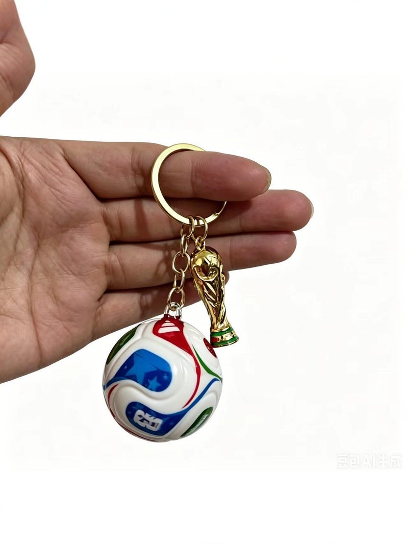 2026 World Cup Football Keychain with World Cup Trophy Pendant - Creative Fan Gift - Image 3