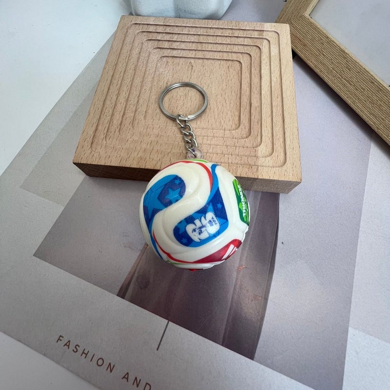 2026 World Cup Football Keychain with World Cup Trophy Pendant - Creative Fan Gift - Image 1
