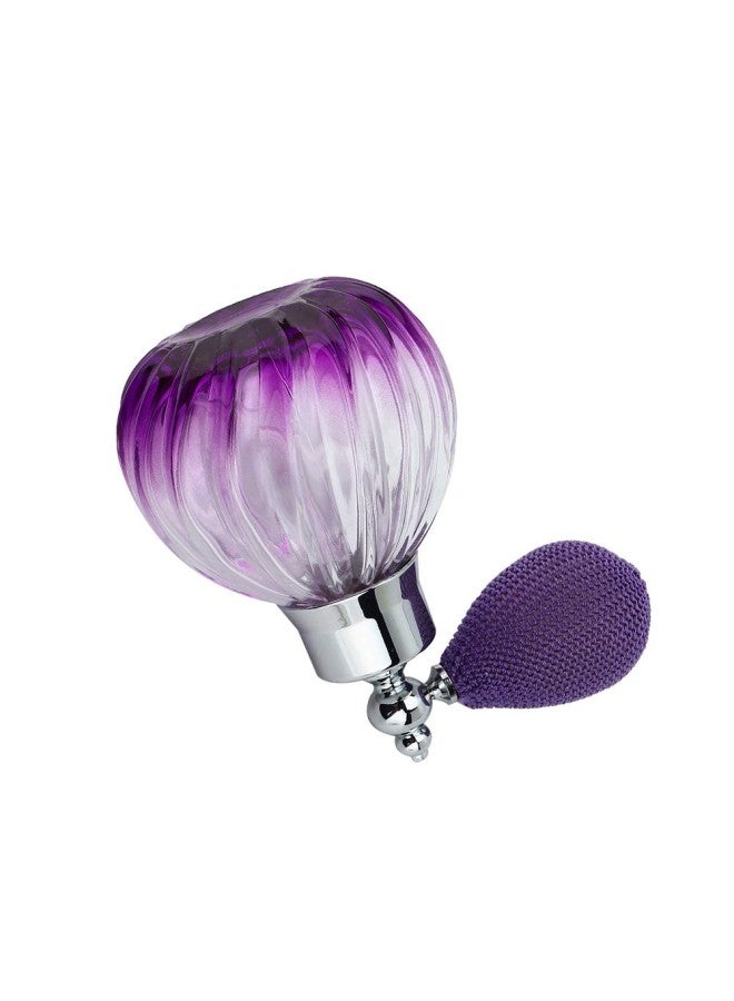 90ML Classic Round Perfume Bottle Atomizer, Refillable Empty Glass Perfume Bottle Short Spray Atomizer, Retro Style Glass Empty Perfume Spray Bottle - Image 1