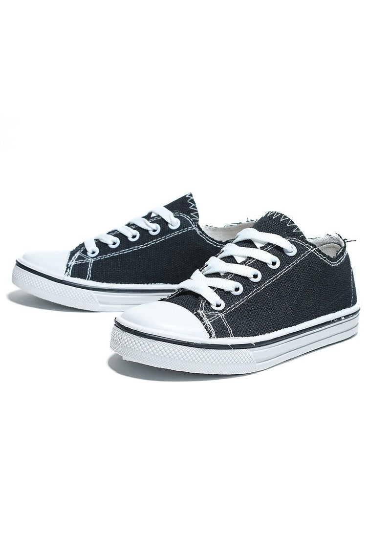 Desert Basic Lace-Up Knit Flat Sneakers For Kids - Image 2