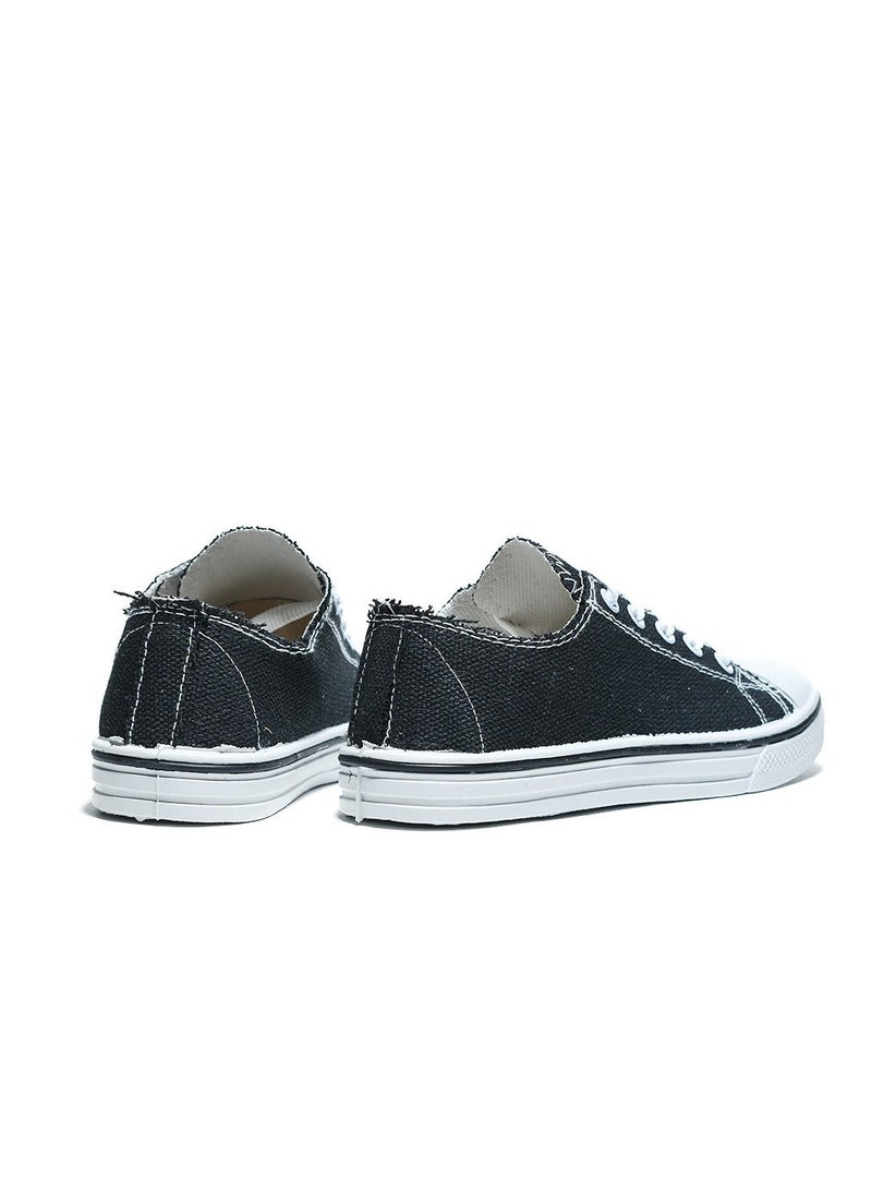 Desert Basic Lace-Up Knit Flat Sneakers For Kids - Image 4