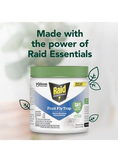 RAID مصيدة ذباب الفاكهة الأساسية للداخل، مصنوعة من الزيوت العطرية، آمنة للأطفال والحيوانات الأليفة، 5.4 أونصة  - Image 5