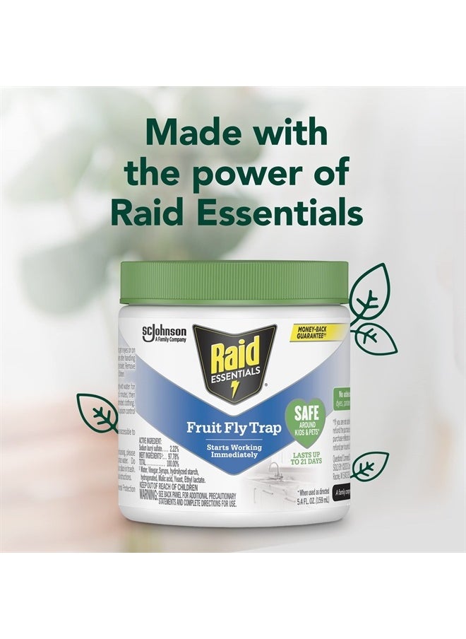 RAID مصيدة ذباب الفاكهة الأساسية للداخل، مصنوعة من الزيوت العطرية، آمنة للأطفال والحيوانات الأليفة، 5.4 أونصة  - Image 5