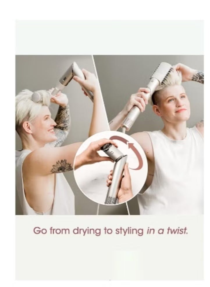 شارك نظام تصفيف الشعر وتجفيفه بالهواء من فليكس ستايل 5 في 1، فرشاة تجعيد الشعر المجفف الهوائي وأداة تجعيد الشعر المتعددة مع أدوات تجعيد الشعر ذاتية اللف، وفرشاة مجداف، وفرشاة بيضاوية، وملحق مكثف - Image 5