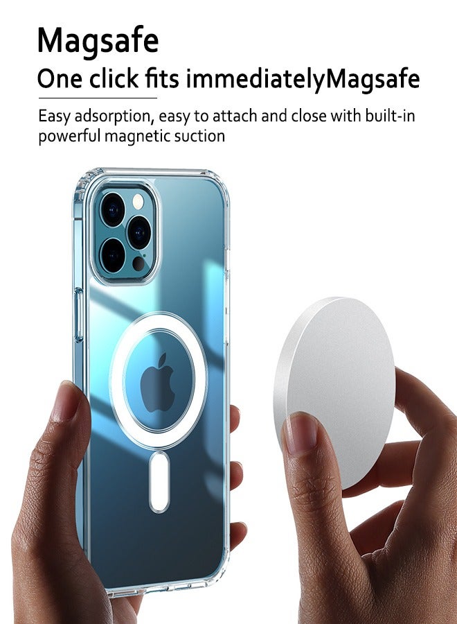 iPhone 15 Pro Case Cover [Compatible with MagSafe] [Strong Magnetic] [10FT Military Grade Protective] Full Protection Comfortable Hold Accessory Back Cover for  iPhone 15 Pro Clear - Image 4