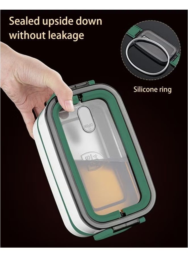 Saudi Select Tableware Bento Box, Microwave Oven Heating, Heat Preservation, Double-layer Plastic Lunch Box, Food Grade Portable Student Lunch Box Multicolour ABS ‎21.5 x 11.5 x 10.5 cm - Image 4