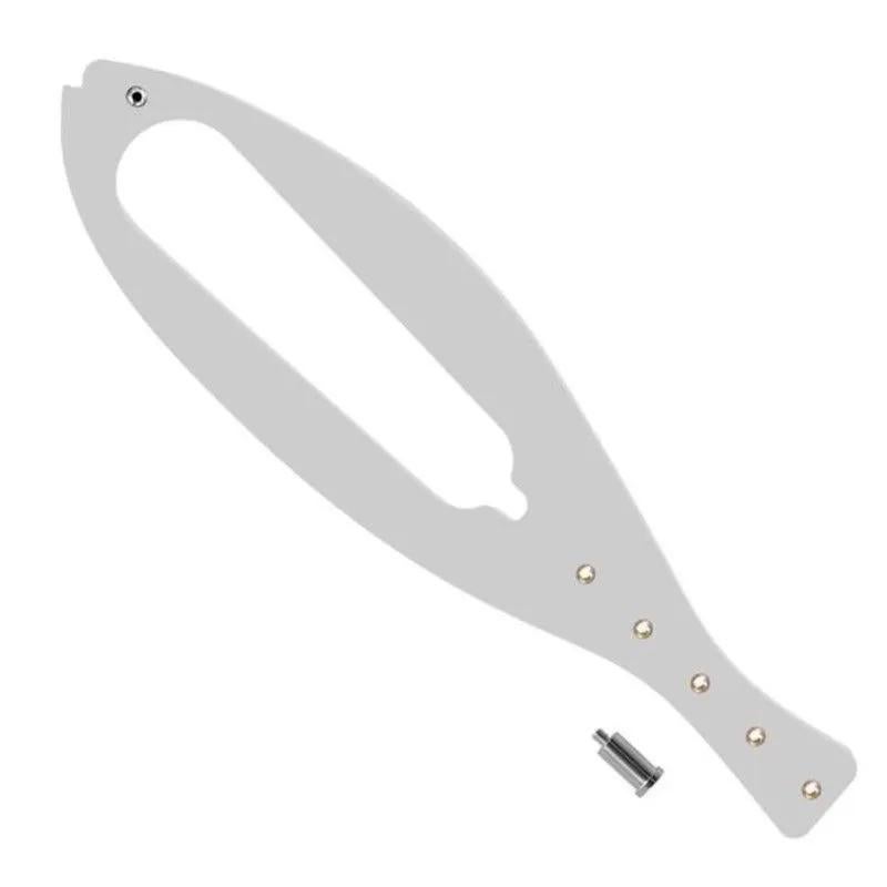 Door handle stopper, door limiter for cats and dogs, adjustable stopper with latch, white. - Image 1