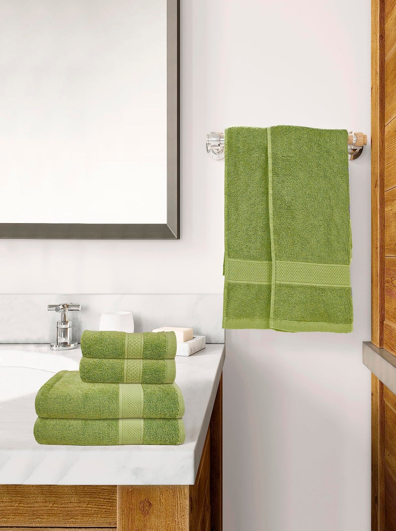Ambra Linens 500 GSM Highly Absorbent 6 Pc Bath Towels Set, 100% Cotton, Soft and Plush, All Seasons Use, Extra Large, Everyday Use, Durable (Solid Green) - Image 3