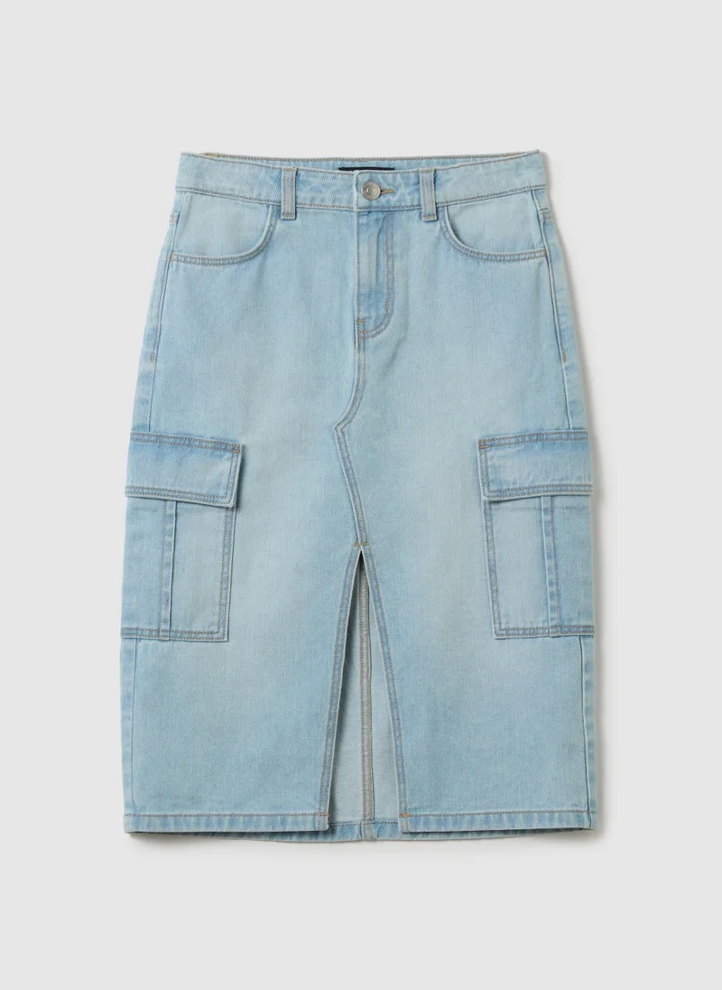 او في اس Cargo Longuette Skirt In Denim