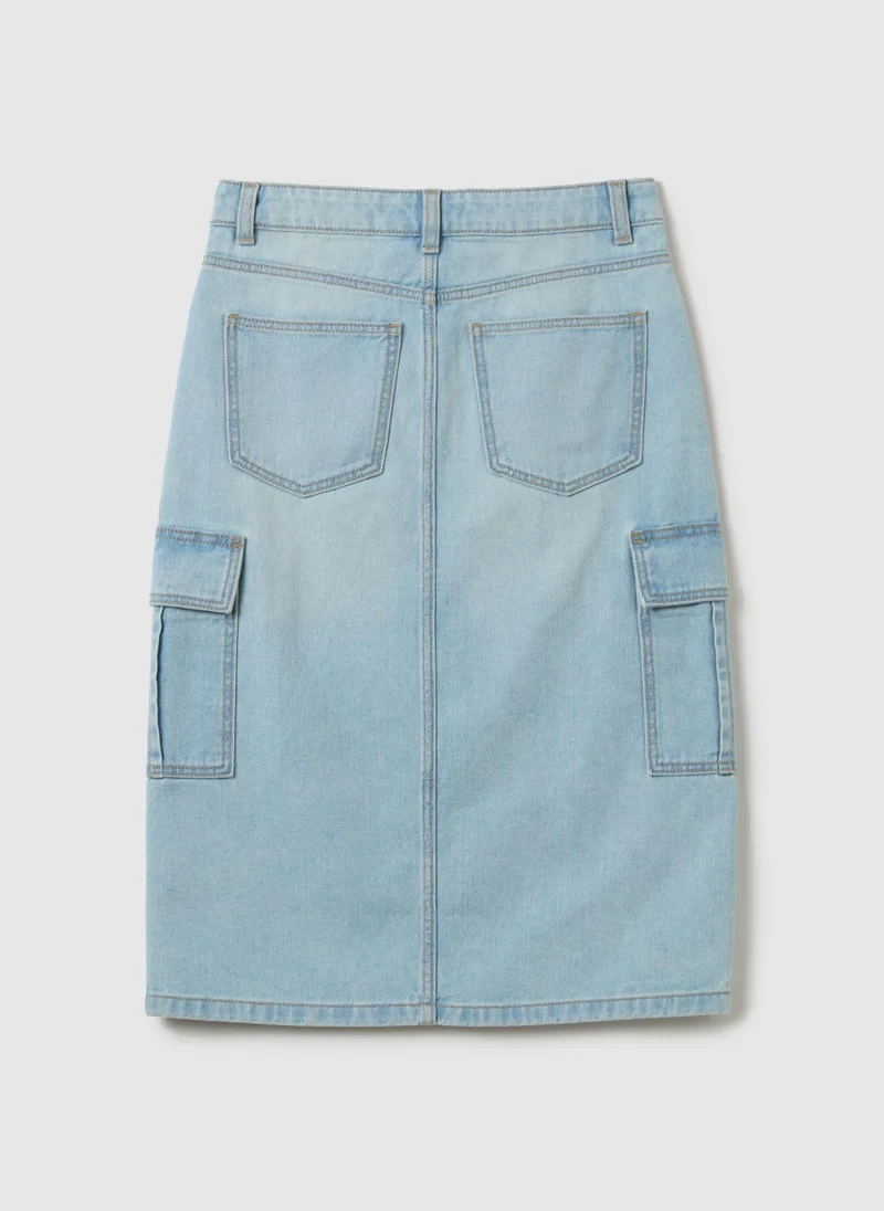 او في اس Cargo Longuette Skirt In Denim