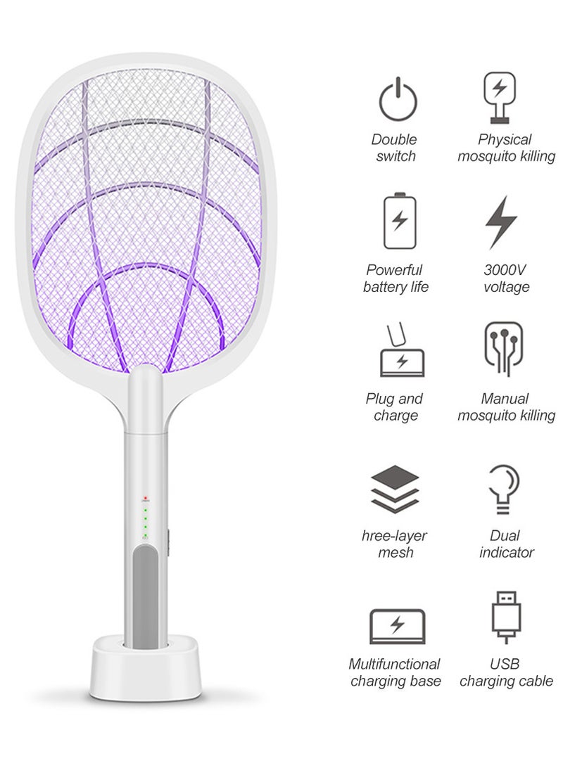 Generic 2 In1 USB Electric Bug Zapper, Mosquito Killer, Fruit Fly Swatter Zap, Rechargeable Electronic Swatter Pest Control, LED Lighting Lamp, 3 Layer Safety Mesh Safe to Touch  - Image 2