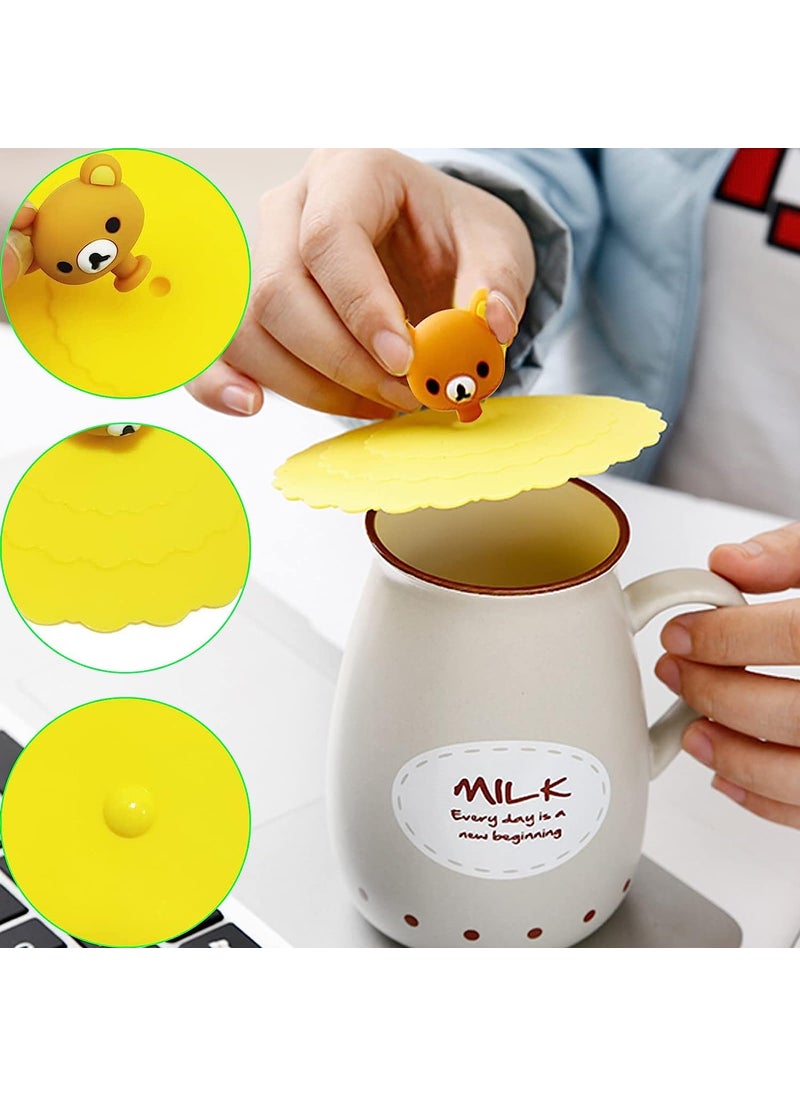 CELLEBII CELLEBII Reusable Cute Fruit cartoon and animal design Silicone cover for Cup and Drinking Glass Lid Cover AntiDust Random colour 4  - Image 5