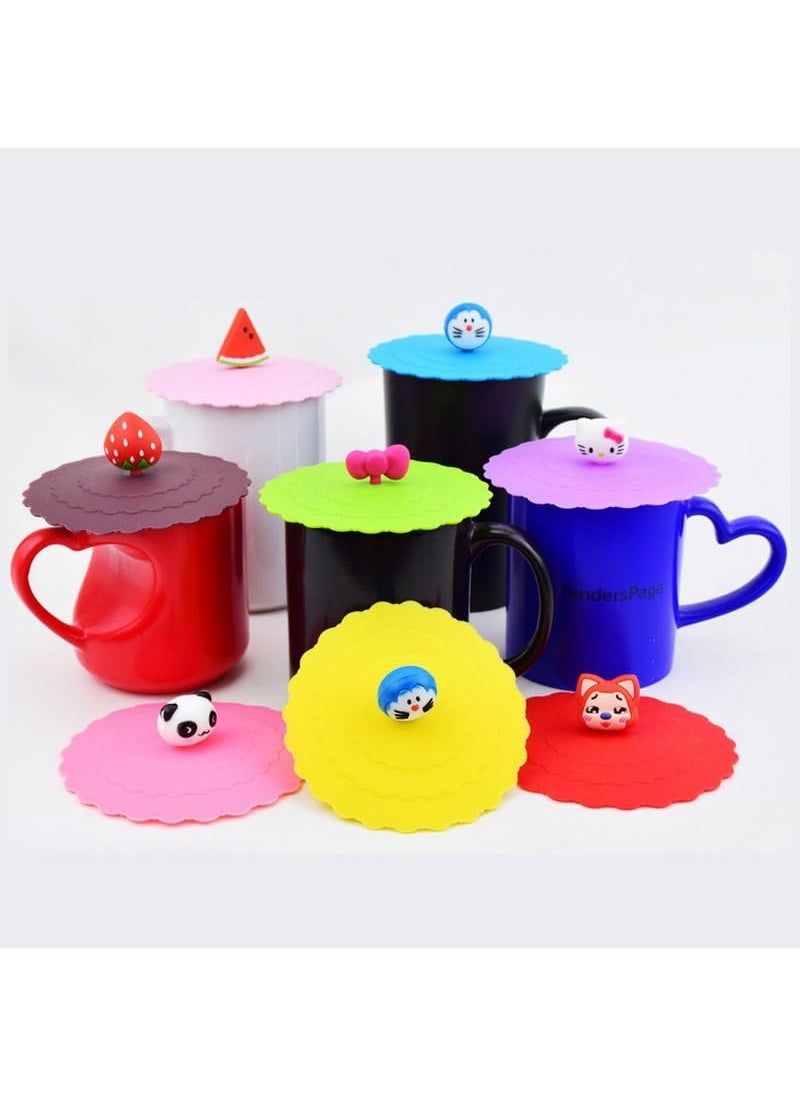CELLEBII CELLEBII Reusable Cute Fruit cartoon and animal design Silicone cover for Cup and Drinking Glass Lid Cover AntiDust Random colour 4  - Image 3