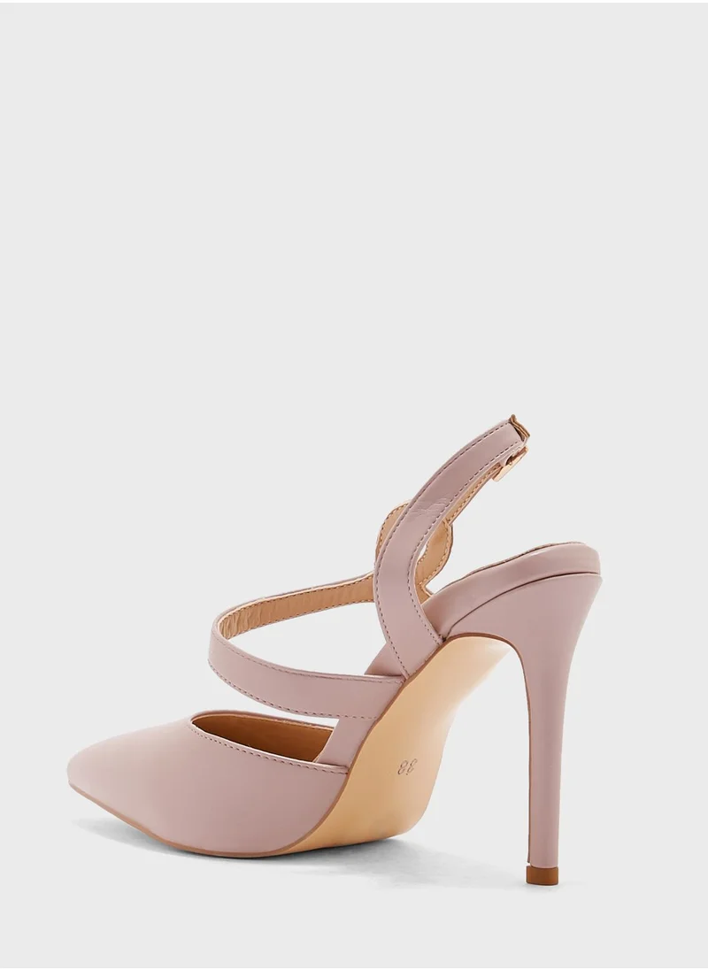 Khizana Asymmetric Loop Detail Strap Pump