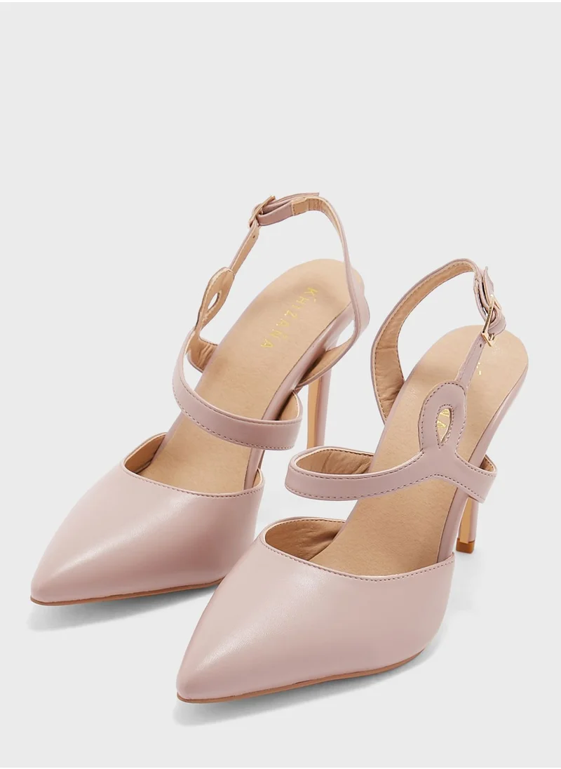 Khizana Asymmetric Loop Detail Strap Pump