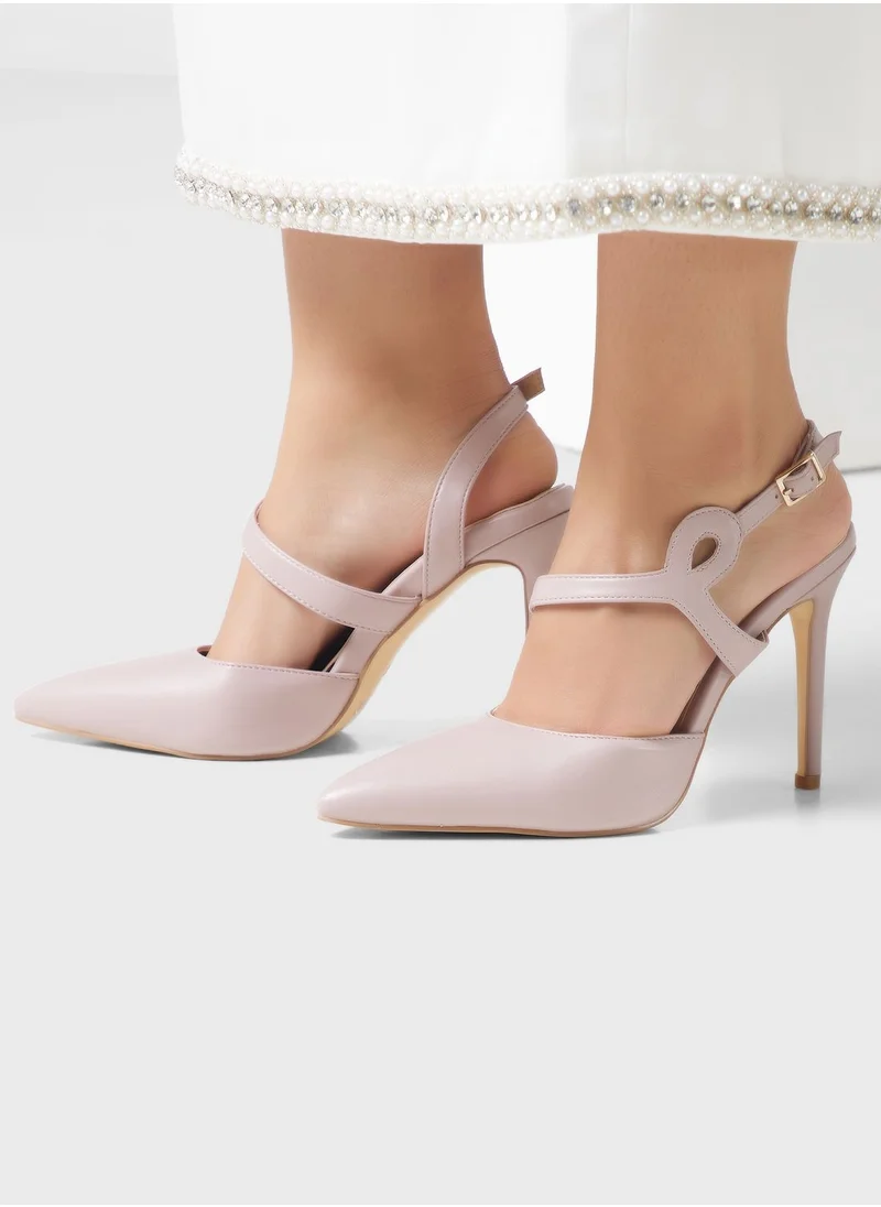 Khizana Asymmetric Loop Detail Strap Pump