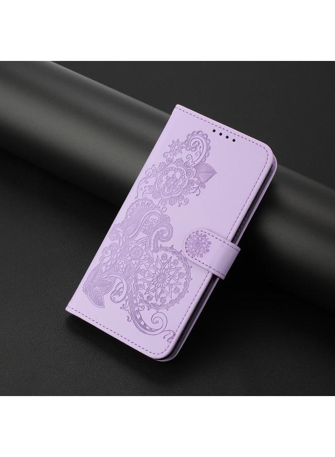 S-TOP Case For Samsung Galaxy F06 5G / M06 5G Datura Flower Embossed Flip Leather Phone Case - Image 2