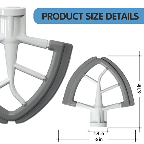 Moloudan Flex Edge Beater For KitchenAid 4.5-5 Quart Tilt-Head Stand Mixers, Non-Stick Coated Blade Beater with Both-Sides Flexible Silicone Edges Bowl Scraper, Mixer Accessories Paddle Attachment - Image 3