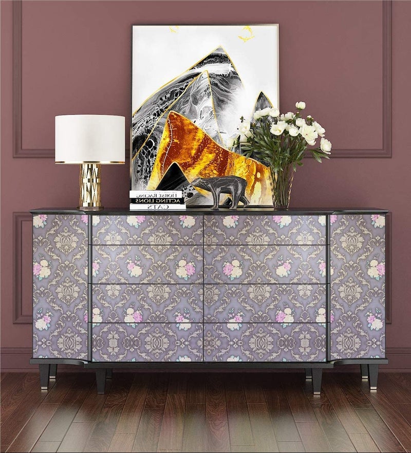 ELTON Wall Stickers DIY Wallpaper Luxury Self Adhesive Decals Living Room Bedroom Decoration Furniture Makeover Damask Flower (45 x 300 cm) - Image 5