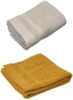 Rosa Home Rosa home honeycomb cotton facetowel, 100 x 50 cm - grey + Rosa home honeycomb cotton face towel, 60 x 40 cm - gold 