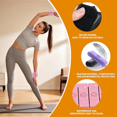 Sonkoloro Adjustable Wrist Weights for Women Men, Leg Weights for Women 0.75lb-1lb Each for Walking, Yoga, Dance, Barre, Gym (Black, 2.6LB(2 Pcs)) - Image 5