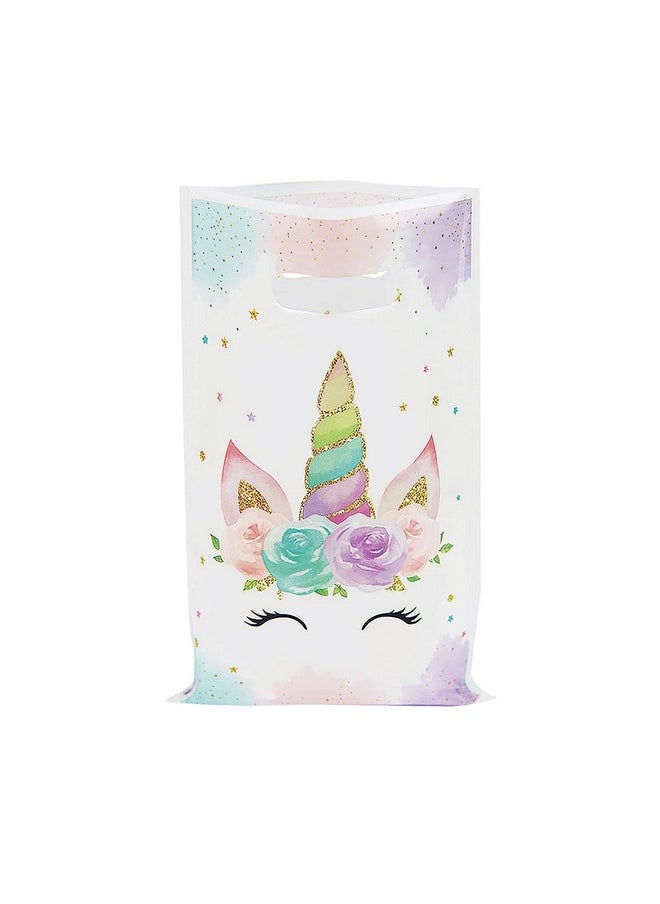 DaiUni 30 Pcs Unicorn Goodie Bags Party Favor Bags With Handles For Kids Birthday (Watercolor Unicorn)  - Image 1