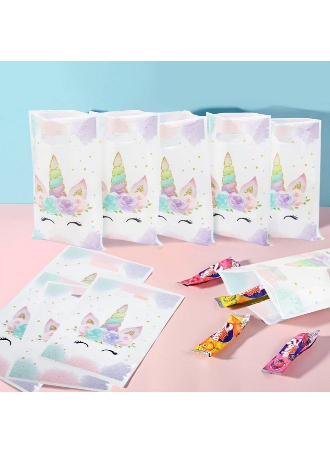 DaiUni 30 Pcs Unicorn Goodie Bags Party Favor Bags With Handles For Kids Birthday (Watercolor Unicorn)  - Image 5