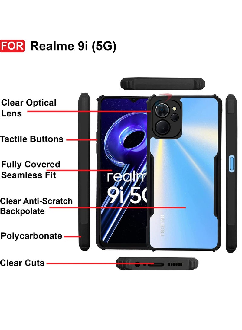 Alyashmac Mobile Phone Case Cover for realme 9i 5G, Ultra-Thin Lightweight Cover Soft TPU Bumper + Acrylic Clear Back Case Cover - Image 5