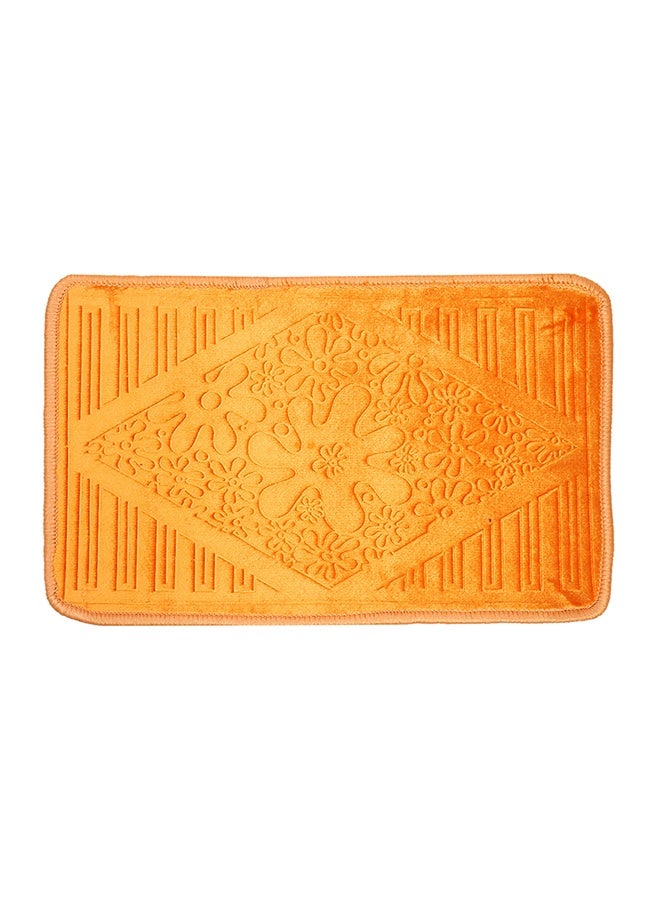 Status Soft Mink Floral Embossed Floor Door Mats in Home Decor Kitchen Living Area Bathroom Office Entrance Non-Slip Washable (38x 58cm) Or (15 x 23 inch) (Yellow) - Image 3