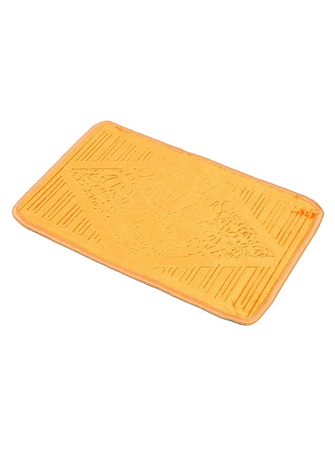 Status Soft Mink Floral Embossed Floor Door Mats in Home Decor Kitchen Living Area Bathroom Office Entrance Non-Slip Washable (38x 58cm) Or (15 x 23 inch) (Yellow) - Image 4