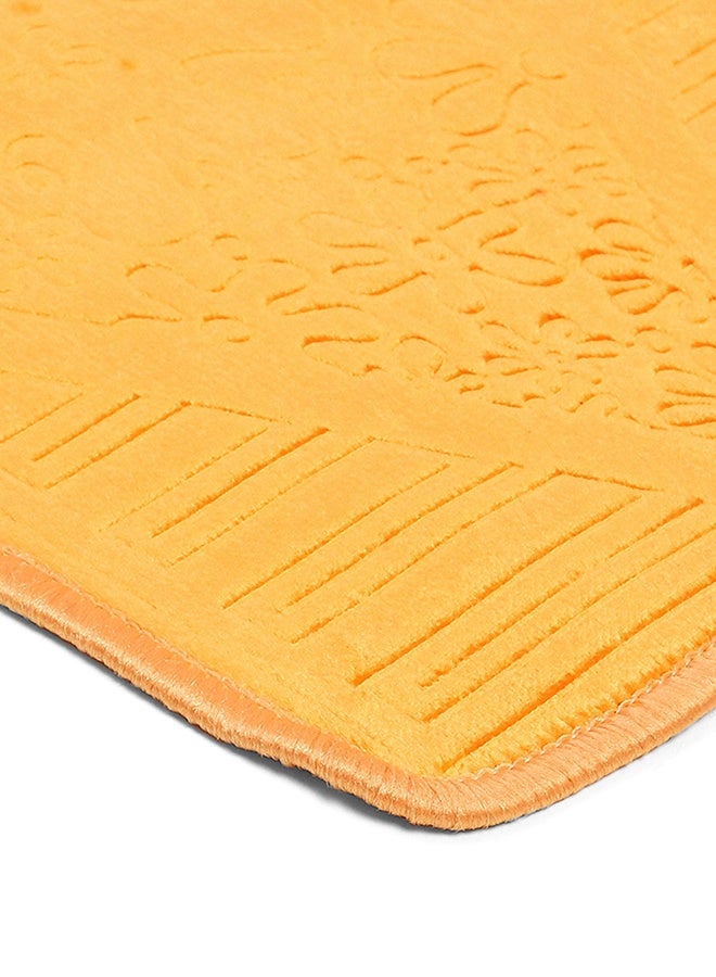 Status Soft Mink Floral Embossed Floor Door Mats in Home Decor Kitchen Living Area Bathroom Office Entrance Non-Slip Washable (38x 58cm) Or (15 x 23 inch) (Yellow) - Image 2