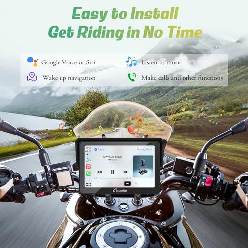 Carpuride W502 Motorcycle GPS Wireless Portable Carplay/Android Auto Waterproof Car Stereo, 5" IPS Touch Screen with Dual Bluetooth, Navigation/Siri/G00gle Assistant for Motorbike - Image 4