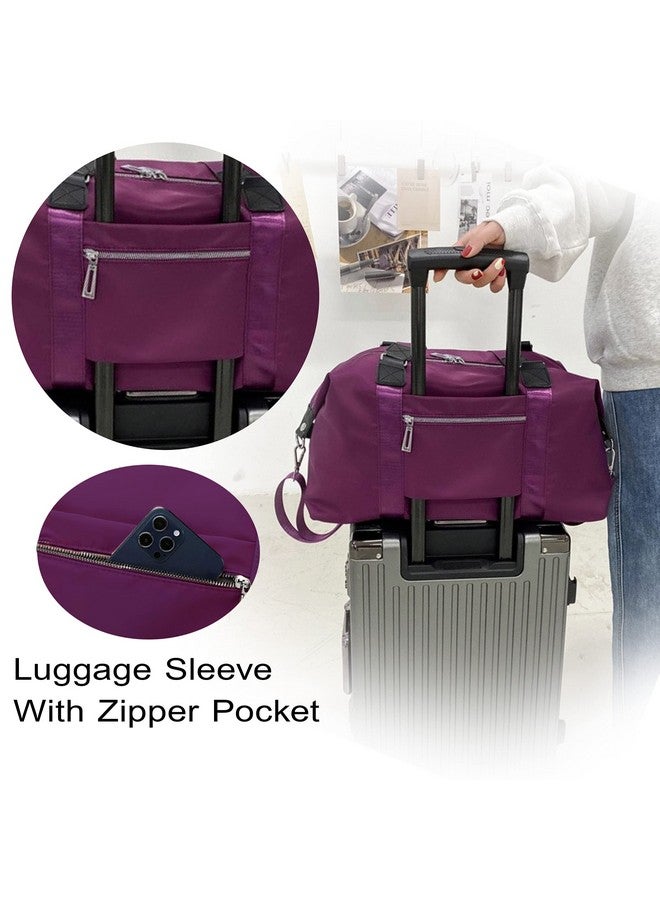 ستوريت حقيبة سفر دافل نايلون 47 سم من ستوريت، حقيبة كتف رياضية للنساء مع جيب مبلل وحقيبة سفر للعطلات - (نبيذ أحمر، 47 × 16 × 30 سم) - Image 5