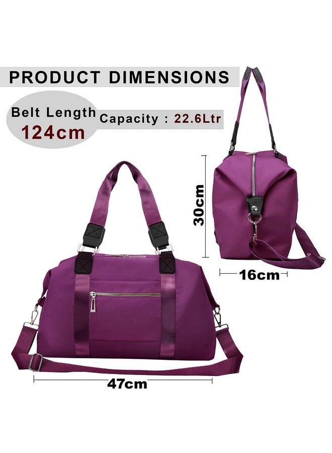 ستوريت حقيبة سفر دافل نايلون 47 سم من ستوريت، حقيبة كتف رياضية للنساء مع جيب مبلل وحقيبة سفر للعطلات - (نبيذ أحمر، 47 × 16 × 30 سم) - Image 2